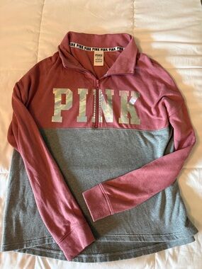 PINK by Victoria's Secret Dusty Rose 1/2 Zip-Up Sweatshirt